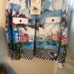 Colorful  NEW Women's Jacket  and Long Sleeve Shirt with Scenic  Venice Printb